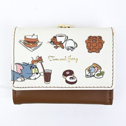 トムとジェリー カフェモチーフミニウォレット アイボリー お財布 トムジェリ 送料込み