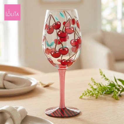 Lolita ワイングラス Mon Cherry 22.4cm 愛しいチェリー | かわいい おしゃれ ポップ モダン デザイン食器 アート ロリータ･ヤンシー 正規輸入品