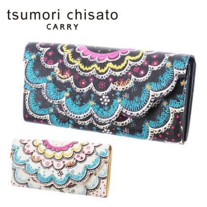 ツモリチサト tsumori chisato 長財布 被せ長財布 スカラッププリント レディース 送料無料 誕生日プレゼント ギフト プレゼント ラッピング無料 57377