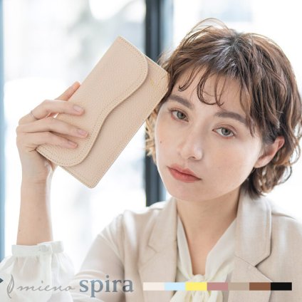 長財布 薄い レディース 本革 ブランド コンパクト mieno spira大人可愛い かぶせ フラップ 水色 ピンク 小さめ 牛革 かわいい 薄い財布 軽量 本革財布 薄型長財布 スリム 春財布 ギフト プレゼント 5F 【ネコポスで送料無料】(07000498r)
