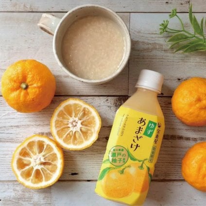 甘酒 ストレート 米麹 無添加 砂糖不使用 ノンアルコールゆずあまざけ 350ｍｌ×8本入り 宝来屋 米糀 こうじ 贈り物 甘酒 腸活