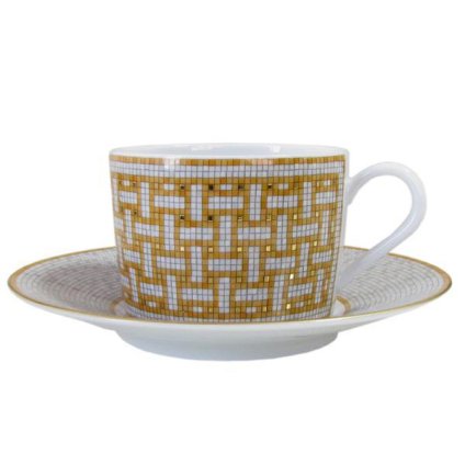 エルメス 食器 HERMES モザイク ヴァンキャトル 026016P ティーカップ＆ソーサー 一客 160ml 洋食器 26016P 誕生日 還暦祝い 結婚祝い 結婚式 バレンタイン 高級 ホワイトデー 父の日 母の日【スペシャルラッピング660円(別売り)】 即日発送