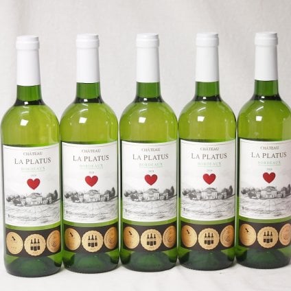 5本セット(ボルドー産トリプル金賞受賞白ワイン シャトー ラ プラテュス2024(フランス)) 750ml×5本