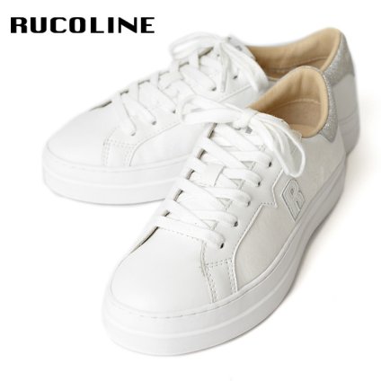 ルコライン スニーカー ルコライン 靴 RUCO LINE RUCO-019WH ROSE LUX 花柄生地 ホワイト 白 シルバーラメ 合皮 ローカット ファスナー無し ルコライン シューズ RUCO LINE ルコラインスニーカー フラットソール 新作 取扱店 京都 母の日 ギフト 数量限定