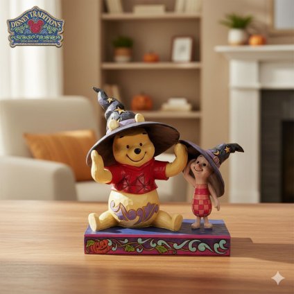 プー & ピグレット ウィッチハット 15.3cm くまのプーさん ハロウィン | ディズニー トラディションズ ジムショア グッズ フィギュア 人形 置物 彫刻 Jim Shore 正規輸入品