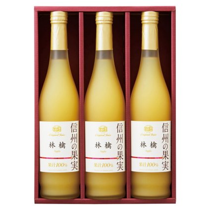 実りの秋の贈り物 信州の果実 林檎ジュースセット りんご村からのおくりもの 3.2kg 林檎ジュース（500ml）×3