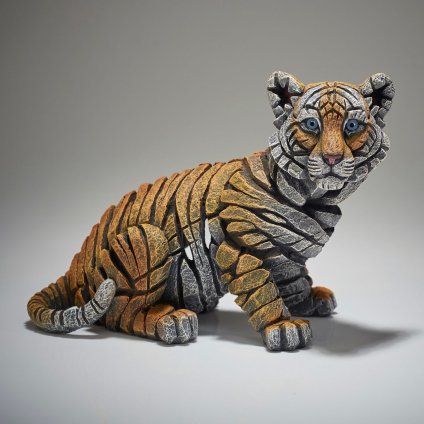 Edge Tiger Cub 幅24.5x奥行13x18(cm) 虎 子供トラ | エッジ 彫刻 置物 オブジェ フィギュア 動物 大きい リアル アート マット･バックリー 正規輸入品
