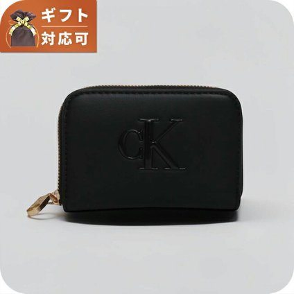 カルバンクライン CALVIN KLEIN BOLD CK MEDIUM ZIP AROUND WALLET 二つ折り財布 二折財布 lv04f1154g-ub1 メンズ BLACK