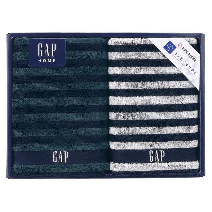 【ギフト対応無料】GAP HOME NEW ボーダーギフト フェイスタオル2P (54-3049250) ※送料無料(北海道・沖縄は除く)