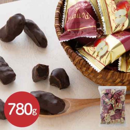 蜜漬け りんごチョコレート 780g 大容量 林檎 ダークチョコ コーティング 個包装 業務用 スイーツ 洋菓子 ギフト プレゼント ティータイム おやつ お取り寄せ 贅沢 大人向け 上質 ほろ苦い 甘酸っぱい