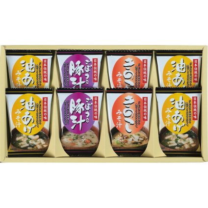 フリーズドライ お味噌汁3種の味詰合せ 8食 [26-0471-080] ＫＦ－ＢＯ 油揚げ きのこ 豚汁 味噌汁 アソート 惣菜 おかず グルメ 即席 インスタント 手土産 贈り物 プレゼント ギフト