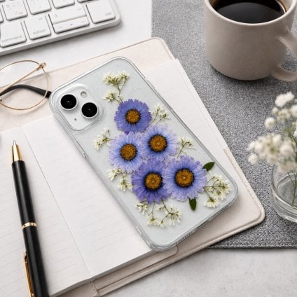 【ほぼ全機種対応スマホケース❁】押し花スマホケース NO.514（パープル）（着日指定不可） 押し花＆レジン iPhone/Xperia/AQUOS/Galaxy他