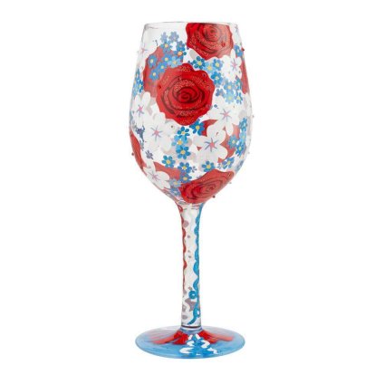 Lolita ワイングラス Red, White & Bloomed 22.9cm 赤、白、咲き誇って | かわいい おしゃれ ポップ モダン デザイン食器 アート ロリータ･ヤンシー 正規輸入品