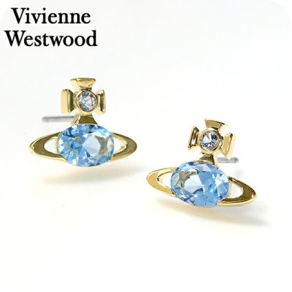 ヴィヴィアン ウエストウッド ピアス レディース ブランド Vivienne Westwood アリー ALLIE スタッド 両耳用 6201034P 02R849 ゴールド ブルー アクセサリー ビビアン ジュエリー ブランド 高級 おしゃれ プレゼント 女性 実用的 かわいい