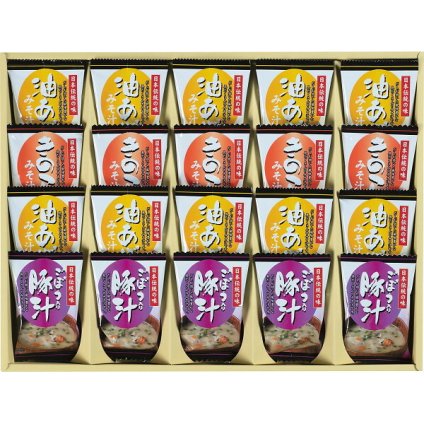 フリーズドライ お味噌汁3種の味詰合せ 20食 [26-0471-110] ＫＦ－ＥＯ 油揚げ きのこ 豚汁 味噌汁 アソート 惣菜 おかず グルメ 即席 インスタント 手土産 贈り物 プレゼント ギフト