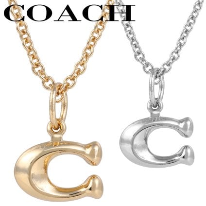 コーチ ネックレス ペンダント シグネチャー 女性 レディース ゴールド シルバー COACH 選べる2カラー 【335949GLD710 335949RHO030】 ジュエリー アクセサリー 【ラッピング無料 誕生日 お祝い プレゼント ギフト 贈り物】