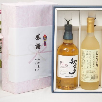 父の日贈り物 感謝の贈り物ボックス 国産ウィスキー 知多と国産ワインセット(にごりデラ 白ワイン やや甘口(山梨県)720ml知多シングルモルト700ml