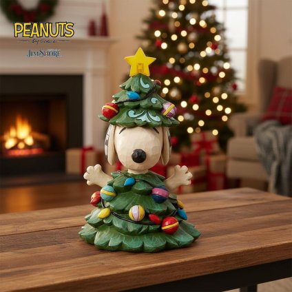クリスマスツリーになったスヌーピー 14cm クリスマス | ジムショア ピーナッツ グッズ フィギュア 人形 置物 彫刻 Jim Shore 正規輸入品