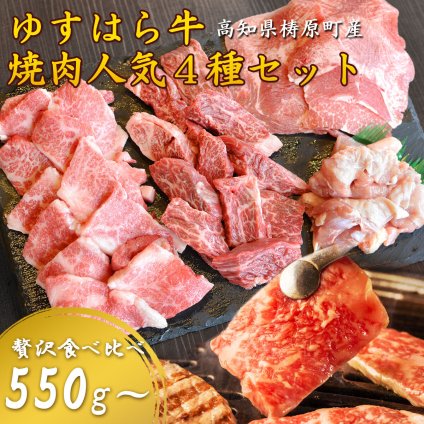 和牛カルビ入り 焼肉セット 550g 1.1kg 牛タン ハラミ 鶏肉 和牛 食べ比べ 焼き肉 やきにく BBQ お取り寄せ グルメ ゆすはら牛 ブランド牛 高知産 国産鶏 浜千鶏 BBQ 父の日 ギフト 焼肉寛十郎 店長おすすめ 王道焼肉セットA 【ヤマトクール便・送料無料】