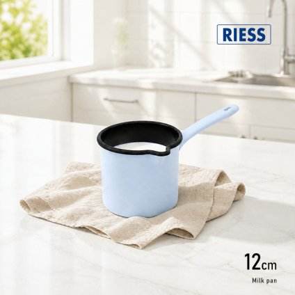 RIESS リース ミルクパン 12cm ブルーエナメル[ホーロー鍋 ホーロー 片手鍋 小さい鍋 ミニ鍋 深型 鍋 縦長 ほうろう ほうろう鍋 おしゃれ 調理器具 キッチン用品 オーストリア製 IH対応 食洗機対応 かわいい 北欧風 ブランド]