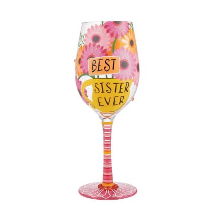 Lolita ワイングラス Best Sister Ever 22.9cm 最高の姉/妹 | かわいい おしゃれ ポップ モダン デザイン食器 アート ロリータ･ヤンシー 正規輸入品
