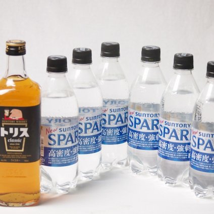 家飲みを、バーカウンターへ ハイボールウイスキー7本セット(トリス クラシック37度 サントリー天然水スパークリング) 700ml×1本 500ml×6本