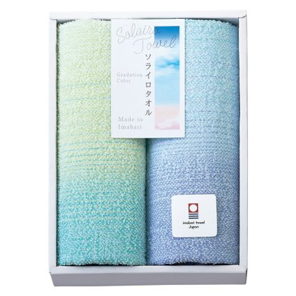 実りの秋の贈り物 フェイスタオル2P Solairo Towel （ソライロタオル） ブルー 32×75cm