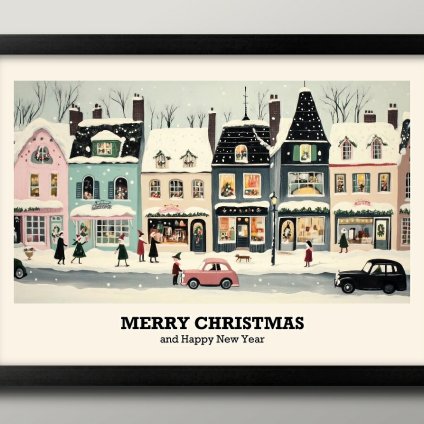 日本製 メリー クリスマス Xmas Christmas サンタクロース ビンテージイラスト A3 サイズ ポスター アート おしゃれ 絵画 インテリア 北欧 イラスト マット紙 艶消し アートパネル 額 フレーム デザイン 壁掛け ギフト 新築祝い ディスプレイ  速達 送料無料