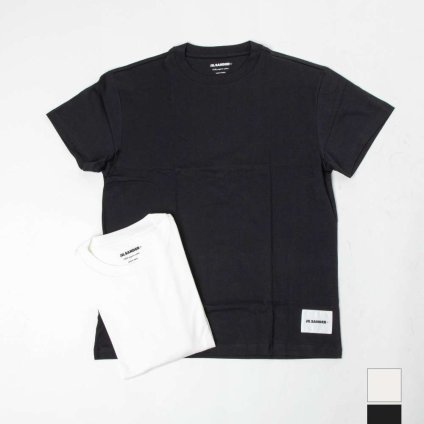 ジルサンダー プラス JIL SANDER+ J47GC0001 J45048 Tシャツ メンズ トップス 半袖 クルーネック ロゴラベル カジュアル シンプル 春夏 コットン カットソー 綿 ギフト プレゼント ブラック ホワイト S M L