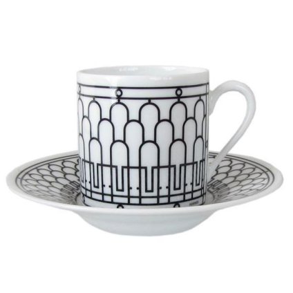 エルメス 食器 HERMES Hデコ 037017P コーヒーカップ＆ソーサー 一客 90ml 洋食器 37017P 誕生日 還暦祝い 結婚祝い 結婚式 バレンタイン 高級 ホワイトデー 父の日 母の日【スペシャルラッピング660円(別売り)】 即日発送