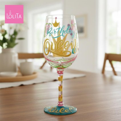Lolita ワイングラス Birthday Queen 22.4cm バースディ・クイーン | かわいい おしゃれ ポップ モダン デザイン食器 アート ロリータ･ヤンシー 正規輸入品