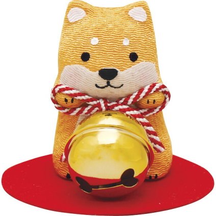 【直送】リュウコドウ 福かかえ鈴 [26-0262-049] 柴犬 置物 鈴 犬 いぬ 和雑貨 縁起物 飾り物 オブジェ インテリア 開運 招福 かわいい レーヨンちりめん ギフト プレゼント 贈り物 お祝い