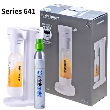 Drinkmate 641　家庭用炭酸飲料メーカー　スターターキット　電気不要　手動タイプ　ブラック／ホワイト　ガスシリンダー60L付　屋内外使用OK　新生活　ホームパーティに。国内モデル　※商品詳細を選択