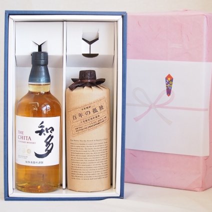 父の日贈り物 感謝贈り物ボックス 洋酒焼酎2本セット（ウイスキー知多700ml 長期貯蔵麦焼酎百年の孤独720ml）