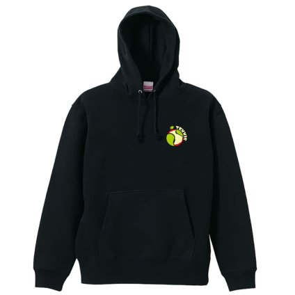 テニス パーカー プルオーバー メンズ レディース ジュニア 練習着 裏パイル おもしろ 名入れ スウェット おしゃれ キッズ 大きいサイズ 文字入れ無料 「りんごでテニス」 アートワークスコウベ 【送料無料】
