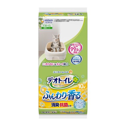 ユニ チャーム デオトイレ ふんわり香る消臭 抗菌シート ナチュラルソープの香り 10枚 猫用品 ねこグッズ ペットグッズ ペット用品 ペットシート