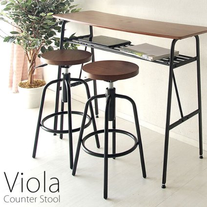 チェア 椅子 カウンタースツール Viola（ヴィオラ） 幅40×奥行き40×高さ66～75cm 天然木突板貼り合板 スチール 360度回転 ブラウン knc-026m【北海道・沖縄・離島以外 】 新生活