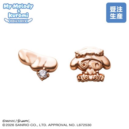 【受注生産品】【送料無料】 マイメロディ ピアス 両耳用 DOLLY MIX 水色天使 サンリオキャラクターズ シルバー925 キュービックジルコニア 羽根 ピンクゴールド ブランド おしゃれ かわいい アクセサリー 10代 20代 30代 40代 50代 レディース 女性 誕生日 記念日 プレゼント ギフト ホワイトデー 母の日 white clover ホワイトクローバー