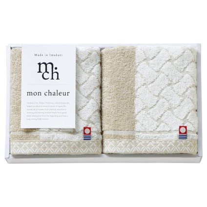 実りの秋の贈り物 ウォッシュタオル2P Mon Chaleur 28×30cm