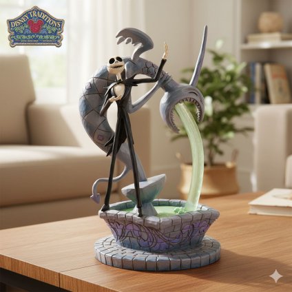 ジャックスケリントン 噴水 24cm ナイトメア ビフォア クリスマス クリスマス ハロウィン | ディズニー トラディションズ ジムショア グッズ フィギュア 人形 置物 彫刻 Jim Shore 正規輸入品