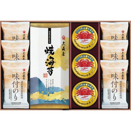 大森屋 海の幸詰合せ [26-7609-088] OYR-FOK 焼海苔 味付のり まるずわいがにほぐしみ 缶詰 詰め合わせ セット ギフト 出産内祝い 結婚内祝い お返し 内祝い