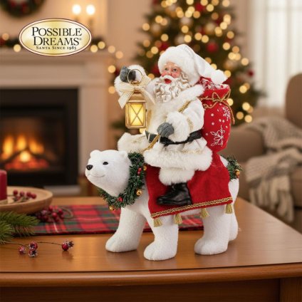 Polar Bear Express 25.5cm | サンタ サンタクロース 人形 置物 フィギュア クリスマス ホリデー Possible Dreams 正規輸入品