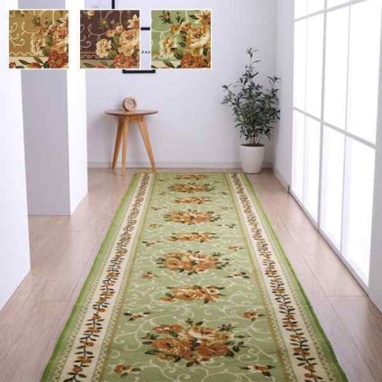 ナイロン 花柄 キッチンマット 撥水 速乾  約44×240cm