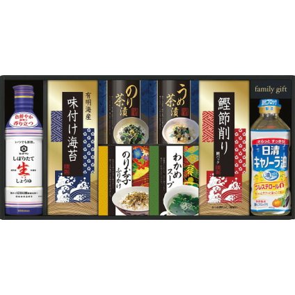 キッコーマン 生しょうゆ 和食詰め合わせ [26-7634-065] NBL-40K しぼりたて生醤油 キャノーラ油 味付海苔 お茶漬け 調味料 詰め合わせ ギフト お中元 お歳暮 内祝い 出産内祝い 結婚内祝い 快気祝い 香典返し 贈り物 プレゼント