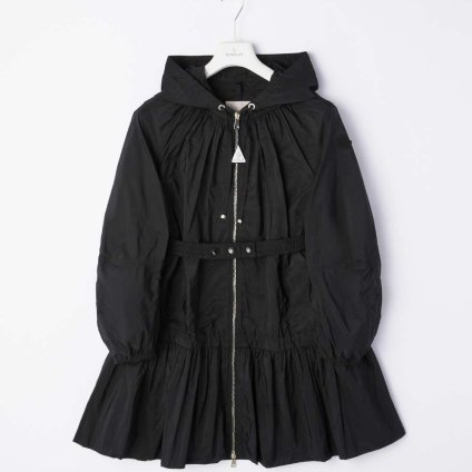 モンクレール MONCLER 1C00041 54AWA コート レディース アウター BERNIERES フレア ゴムベルト付き スプリングジャケット フーテッド 999 ブラック 0 1 2 3 4 5