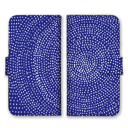 ＼全機種対応／ スマホケース 手帳型 スマホカバー 手帳タイプ スマートフォン ケース カバー ドット 点描 サークル ブルー かわいい おしゃれ かっこいい カードホルダー付き カード収納 合皮 合成レザー