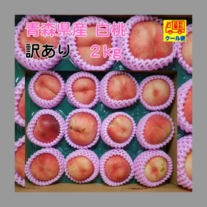 クール冷蔵便！青森県産　白桃　訳あり　2ｋｇ 送料無料！