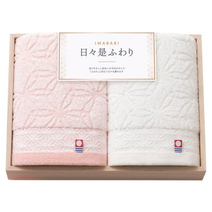 今治 日々是ふわり 愛媛今治 フェイスタオル2P(木箱入)  ／タオル 日用品・ヘルスケア お中元 御中元 ギフト 暑中 残暑 お盆 初盆 新盆 お供 御供 ギフト 2026 送料無料 ギフト プレゼント プチギフト 内祝い 快気祝い 出産祝い 結婚祝い 引出物 新築祝い お返し