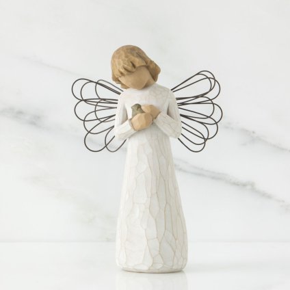 ウィローツリー天使像 Angel of Healing - 癒し 13cm 小鳥 | おしゃれ 置物 彫刻 人形 インテリア スーザン･ローディ 正規輸入品