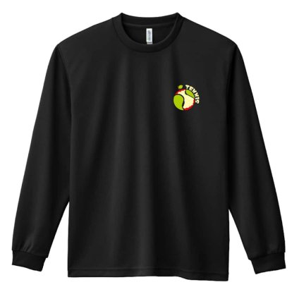 テニス ロンT 長袖 Tシャツ メンズ 練習着 レディース ジュニア ウェア ドライ おもしろ tシャツ 名入れ おしゃれ キッズ 文字入れ無料 「りんごでテニス」 アートワークスコウベ 【送料無料】
